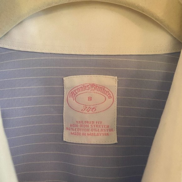 Brooks Brothers Button Up Shirt Crisp Like New Blue Stripe Size 8 Medium - Picture 4 of 4